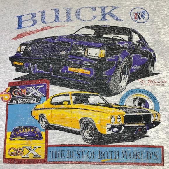 Buick GNX GSX Grand National Car Racing 90s Double Layer Vintage Single Stitch T - Picture 4 of 8
